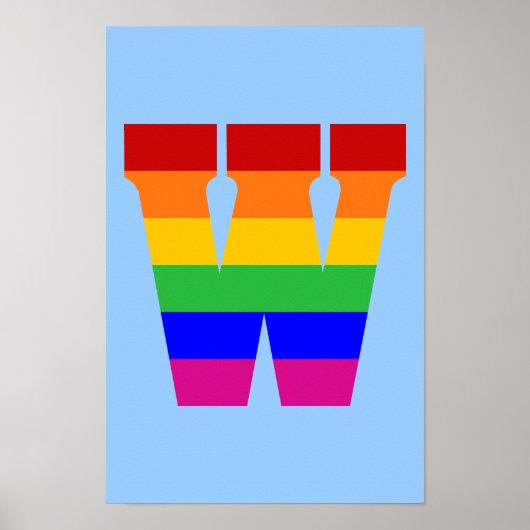 Rainbow Letter W Poster (Voorkant)