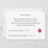 Rainbow Letters Apple Back 2 School Digital Invite Kaart (Achterkant)