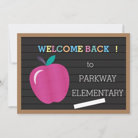 Rainbow Letters Apple Back 2 School Invitation num (Devant)
