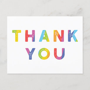 Rainbow Letters en Rainbow Stripes Dank je wel Feestdagenkaart