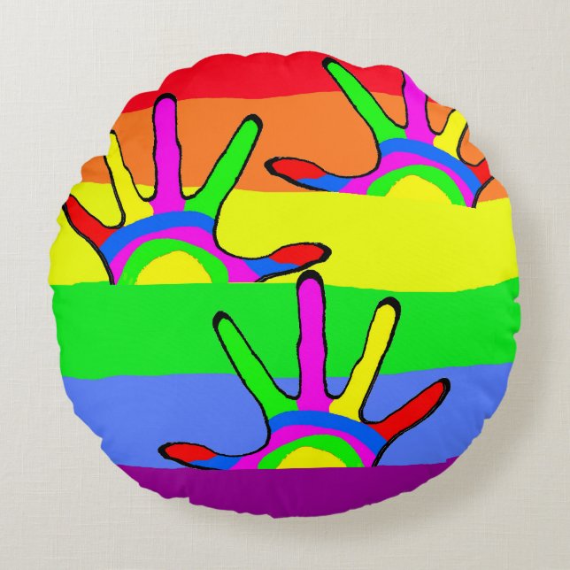Rainbow LGBT amour Coussin rond (Devant)