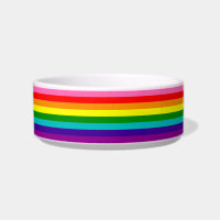 Rainbow LGBT gay flag Ceramic Pet Bowl.