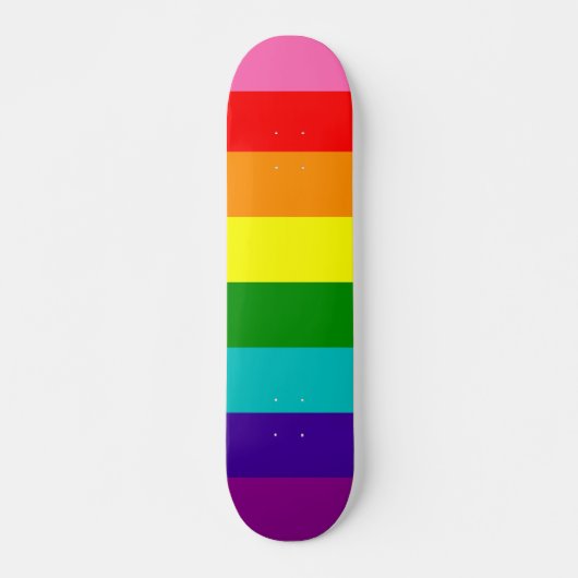 Rainbow LGBT gay flag skateboard (Devant)