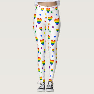 Rainbow LGBT Hearts en kleurrijk Flowers Patroon Leggings