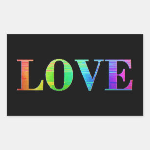 Rainbow LGBT Love Stickers Couleurs Noires