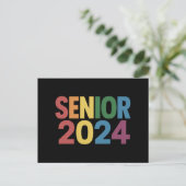 Rainbow LGBT Pride Senior 2024 Afstuderen Briefkaart (Staand voorkant)