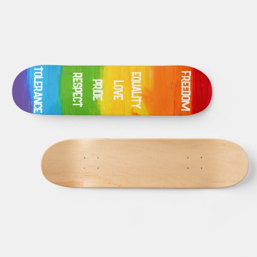 Rainbow LGBT Pride Skateboard - Drapeau gay lesbie (Horz)