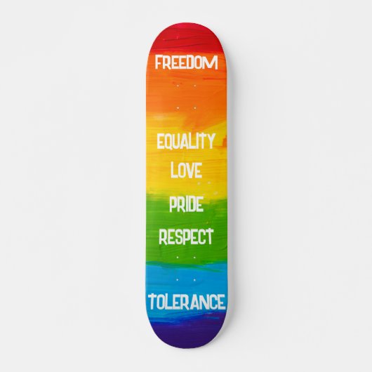 Rainbow LGBT Pride Skateboard - Gay Lesbian Flag (Voorkant)