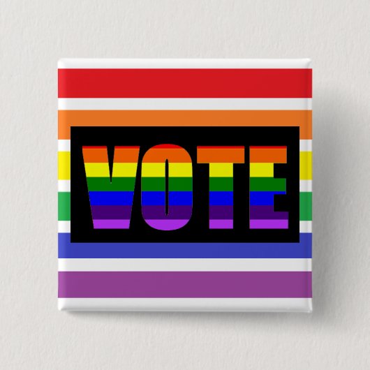 Rainbow LGBT Vote Button (Voorkant)