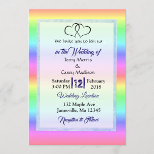 Rainbow LGBT Wedding Invitting Kaart
