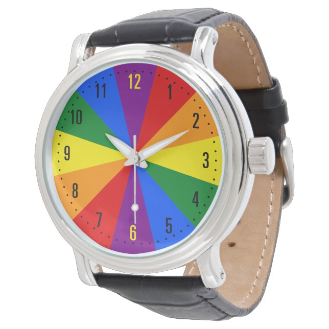 Rainbow LGBTQ American Pride Diversity Star Burst Horloge (Gekanteld)