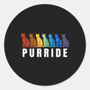 Rainbow LGBTQ Gay Pride Maand Purride Katten Ronde Sticker