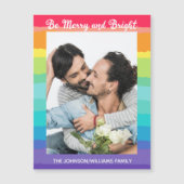 Rainbow LGBTQ Photo Cute Magnetic Kerstkaart (Voorkant)