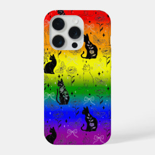 Rainbow LGBTQ Pride Chat noir - Mystical Witchy