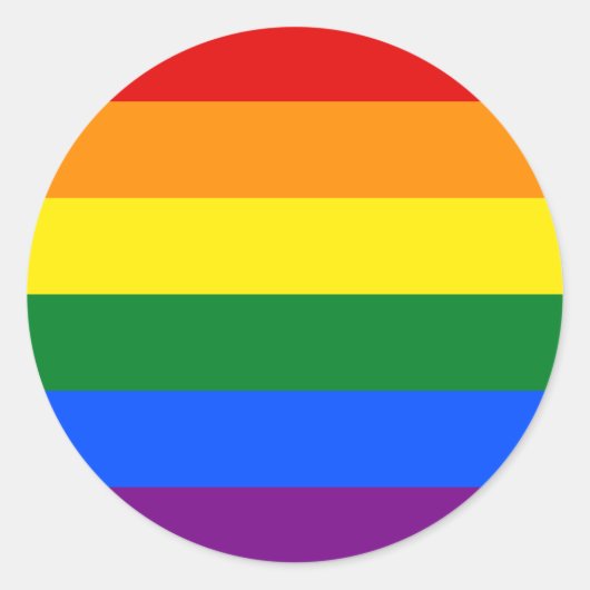 Rainbow LGBTQ+ Pride Circle Sticker (Voorkant)