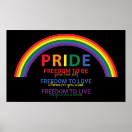 Rainbow LGBTQ Pride is Freedom Gay Rights Poster