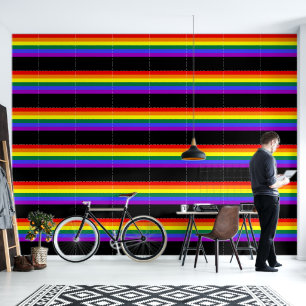 Rainbow LGBTQ Pride Vlag op Zwart Behang