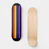Rainbow LGBTQ+ Skateboard dek (zwart) (Voorkant)