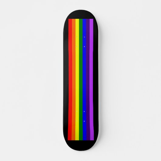 Rainbow LGBTQ+ Skateboard dek (zwart) (Voorkant)