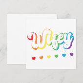 Rainbow LGBTQIA Lesbian Gay Support Kaart (Voorkant / Achterkant)