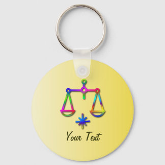 Rainbow Libra Zodiac Star Sign Sleutelhanger