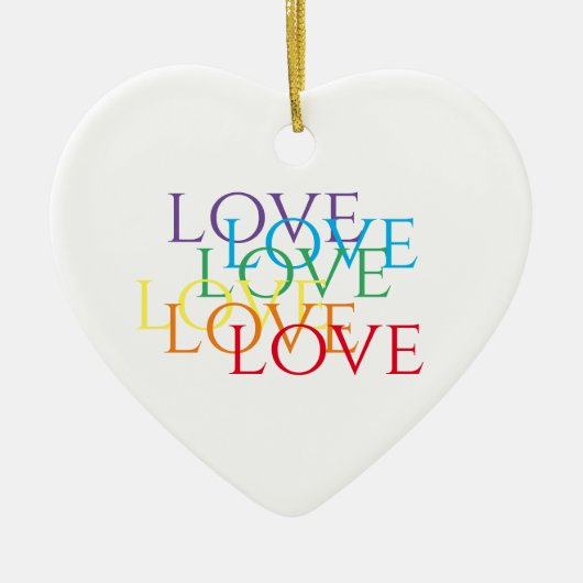 RAINBOW LIEFDE Keramisch Hart Ornament (Voorkant)
