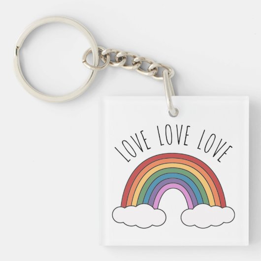 Rainbow Liefde Liefde Sleutelhanger (Voorkant)