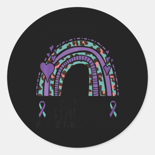 Rainbow Lifeline 988 Suicide Prevention Ronde Sticker (Voorkant)