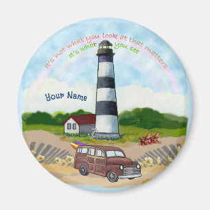 Rainbow Lighthouse Keuze Ronde Magneet