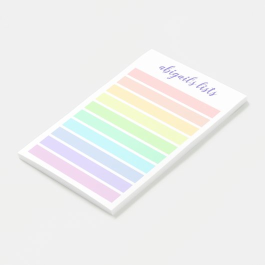 Rainbow-lijst voor pasta's - Aangepaste naam Post-it® Notes (Schuin)