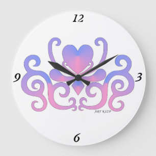Rainbow Lily en Heart Grote Klok