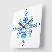 Rainbow Lily en Heart Vierkante Klok (Hoek)