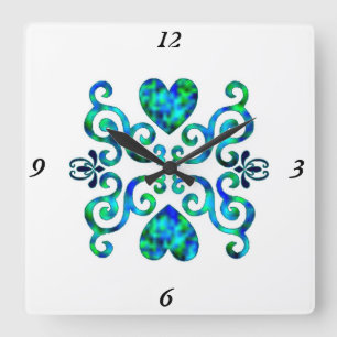 Rainbow Lily en Heart Vierkante Klok