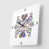 Rainbow Lily en Heart Vierkante Klok (Hoek)