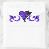 Rainbow Lily Heart en Butterfly Rechthoekige Sticker (Tas)