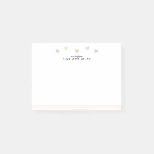 Rainbow Line Hearts Post-it® Notes (Voorkant)