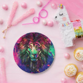 Rainbow Lion Hipster Galaxy Papieren Bordje (Feest)