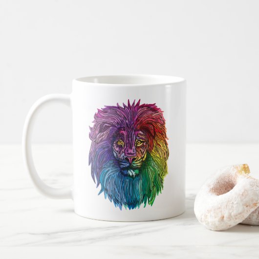 Rainbow Lion Pride Koffiemok (Met donut)