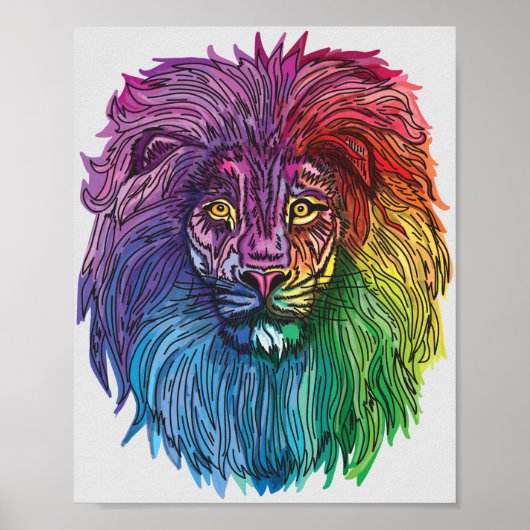Rainbow Lion Pride Poster (Voorkant)