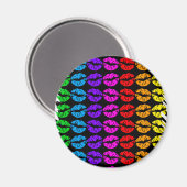 Rainbow Lips Patroon Magneet (Voorkant / Achterkant)