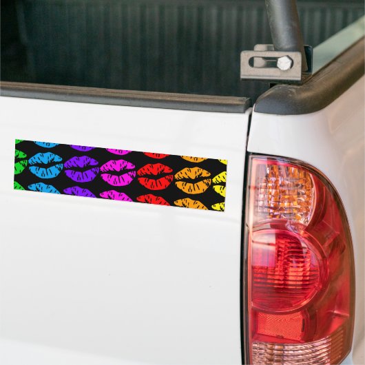 Rainbow Lips Pattern Bumpersticker (Op Truck)