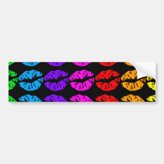Rainbow Lips Pattern Bumpersticker