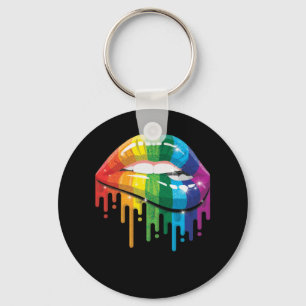 Rainbow Lips Pride Gay Lesbian LGB Gift Sleutelhanger