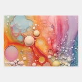 Rainbow Liquid Giet Cells Art Abstract Design Inpakpapier Vel (Voorkant 2)