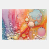 Rainbow Liquid Giet Cells Art Abstract Design Inpakpapier Vel (Voorkant)