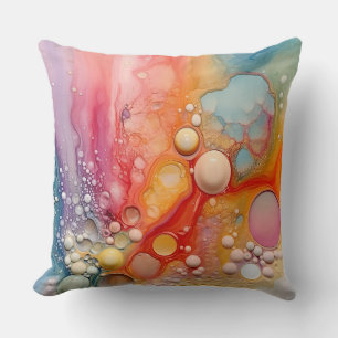Rainbow Liquid Giet Cells Art Abstract Design Kussen