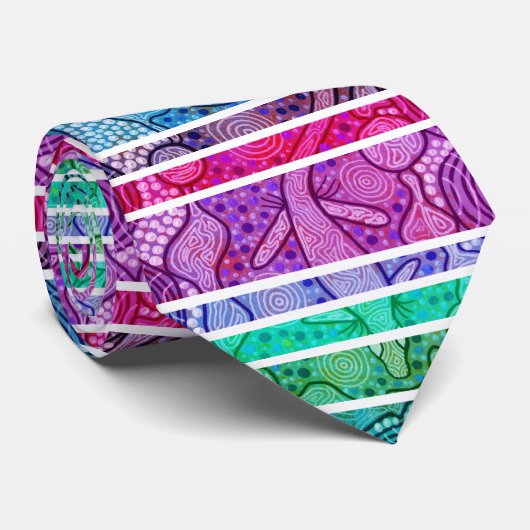 Rainbow Lizard Aboriginal Stropdas (Opgerold)