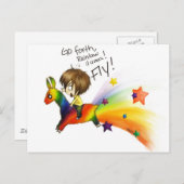 Rainbow Llama Briefkaart (Voorkant / Achterkant)