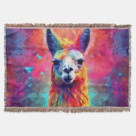 Rainbow Llama Deken (Voorkant)