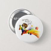 Rainbow Llama Ronde Button 5,7 Cm (Voorkant /achterkant)